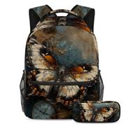 Fai una dichiarazione con questo set di 2 zaini alla moda per ragazzi ragazze adolescenti, motivo a scacchiera bianca e nera, Multicolore#08, B:29.4x20x40cm P:19x7.5x3.8cm, Zaini Daypack