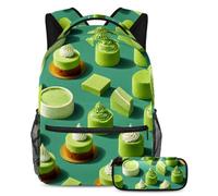 Fai una dichiarazione con questo set di 2 zaini, la borsa per libri definitiva per ragazzi, ragazze e adolescenti!, motivo dessert verde, Multicolore, B:29.4x20x40cm P:19x7.5x3.8cm, Zaini Daypack