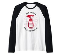 Fai un'escursione e Respira la Natura (Hiker Graphic) Maglia con Maniche Raglan