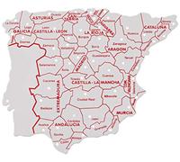 Faibo - Borsa con 3 Modelli, mappe Spagna 15 x 12 cm (250)