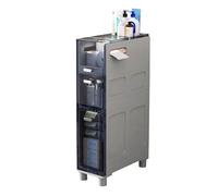 Failjierue Armadietto da bagno stretto con cassetti e ruote, organizer verticale sottile, autoportante, per bagno, camera da letto, ufficio domestico (stile 1, 3 livelli)