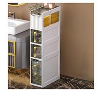 Failjierue Armadietto portaoggetti da bagno sottile con cassetti, piccolo spazio, organizer per bagno, cucina, lavanderia, mobile, autoportante (4 ripiani)