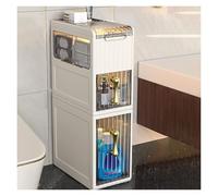 Failjierue Armadietto portaoggetti da pavimento sottile a più livelli, autoportante, con cassetti, per carta igienica, asciugamani e articoli da toeletta, mobili per la casa (3 ripiani)