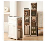 Failjierue Armadietto portaoggetti sottile da 18 cm, organizer stretto per WC con cassetti, armadio autoportante per piccoli spazi, bagno, lavanderia, camera da letto (3 ripiani)