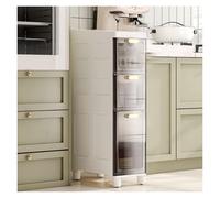 Failjierue Armadietto portaoggetti sottile e stretto, carrello verticale con ruote per piccoli spazi in cucina, soggiorno e camera da letto, organizer autoportante (3 ripiani)