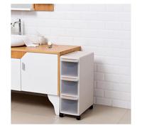 Failjierue Armadietto portaoggetti stretto con cassetti e ruote trasparenti, grande cassettiera verticale per piccoli spazi vuoti, salvaspazio per camera da letto, armadio, ingresso e corridoio (3°