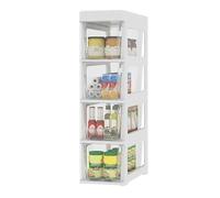 Failjierue Cassetti impilabili per bagno, 18 cm, sottile, con cassetti trasparenti e ruote, organizer verticale autoportante per carta igienica (stile 2,4 livelli)