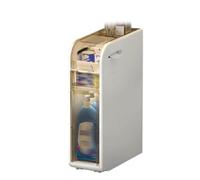 Failjierue Mobile da bagno sottile su ruote, organizer stretto per lavello con ripiani, mobile da pavimento per piccoli spazi, organizzazione della carta igienica del bagno (2 livelli)