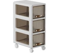 Failjierue Mobiletto da bagno stretto e sottile con cassetti, organizer verticale per piccoli spazi e fessure, cassettiera indipendente(3-Tiers)