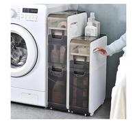 Failjierue Mobiletto portaoggetti stretto e sottile per bagno Organizzatore angolare a 3/4 livelli con ruote, unità di stoccaggio salvaspazio per cucine piccole, carrello mobile indipendente(4-Tiers)