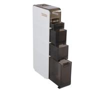 Failjierue Mobiletto portaoggetti stretto e sottile per il bagno con ruote, unità di stoccaggio verticale su ruote, organizer a torre mobile per articoli da toeletta - Mobiletto salvaspazio(4-Tiers)