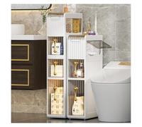 Failjierue Piccolo armadietto da bagno per piccoli spazi, carrello portaoggetti sottile, contenitore per organizzazione della casa, armadio sottile per carta igienica per riporre oggetti in bagno (2