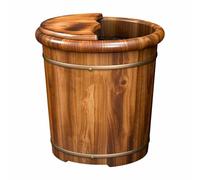 Failjierue Secchio multifunzionale in legno per pediluvio con massaggiatore e maniglia per ammollo dei piedi, vasca da bagno in legno massello fatta a mano per spa domestica, bacinella per piedi con