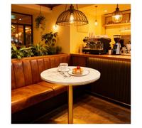 Failjierue Tavolino alto da tavolo in marmo, piccolo, rotondo, per bistro/pub/cucina, da usare anche come comodino per camera da letto, oro (55 x 95 cm)