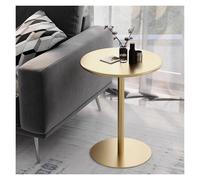 Failjierue Tavolino da bar alto semplice rotondo, stabile, per bistro/pub/cocktail/caffè, con base, per casa, cucina, colazione, oro (60 x 72 cm)