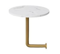 Failjierue Tavolino da caffè a forma di L con piano in legno e staffa in ferro, semplice tavolino rotondo da parete per ristorante, caffetteria, negozio di noodle (stile 2,40 x 45 cm)