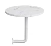 Failjierue Tavolino da caffè a forma di L con piano in legno e staffa in metallo, semplice tavolino rotondo da parete per ristorante, caffetteria, negozio di noodle (stile 5,40 x 45 cm)