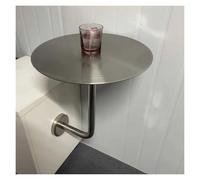 Failjierue Tavolino da caffè rotondo - Tavolino da esterno portatile con base in acciaio inox per giardino, terrazza, bar e ristorante (40 x 45 cm)