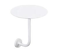 Failjierue Tavolino laterale in metallo bianco - Comodino rotondo da parete con staffa a L, tavolini alti da bar robusti for bistrot, divano o camera da letto(40x45cm)
