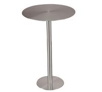 Failjierue Tavolino rotondo in acciaio inox per cocktail, bistrot, colazione, pub, per bar, sala da pranzo, caffetteria, patio ed esterni (50 x 74 cm)