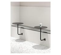 Failjierue Tavolo da bar rotondo nero da parete - Set di 2 tavolini da cocktail compatti for bistrot o casa - Elemento decorativo laterale multifunzionale for soggiorno, cucina e riunioni di lavoro