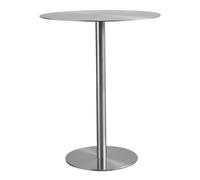 Failjierue Tavolo da pranzo rotondo in acciaio inossidabile per esterni, tavolo alto da bancone per bistrot, pub, patio, giardino, bar e cocktail alti(50x74cm)