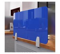 Failjierue Translucent Acrylic Office Privacy Screen Freestanding Desk Partition with Clip-On Mount Splashproof Workstation Divider Desktop Partition for Home & Office Workspaces(Blue,40 x 50 cm)
