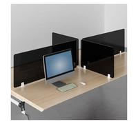 Failjierue Translucent Acrylic Office Privacy Screen Freestanding Desk Partition with Clip-On Mount Splashproof Workstation Divider Desktop Partition for Home & Office Workspaces(Black,30x100cm)