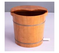 Failjierue Vasca idromassaggio in legno massello di rovere con coperchio, valvola di scarico e ruote universali, vasca da bagno di alta qualità per casa, spa e hotel, vasca da bagno in legno