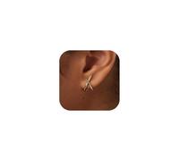 FAINCA 1 Paio Set Orecchini Oro Donna a Forma di X Orecchini Donna Cerchio Croce Punto Luce Placcatura 14k Ipoallergenico Piercing Antiossidazione per Donne Ragazze Regali per Festa Della Mamma