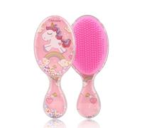 FAINCA 2 Pezzi Spazzola Districante per Capelli, Unicorno Spazzola per Capelli, Bambina Spazzola Capelli Districante, Bambini Spazzola, per Capelli Lisci, Capelli Corti, Capelli Ricci (Rosa)