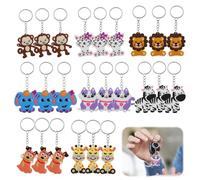 FAINCA 24 Pezzi Portachiavi Personalizzato, Cartoni Animati Chiavi per Chiavi, Festa Portachiavi, Porta Chiave, Anello Portachiavi, Portachiavi Bambini, per Portachiavi con Zaino Bambini,