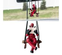 FAINCA Ciondolo per Auto, Simpatico Ciondolo Deadpool, Altalena Ciondolo a Forma Oscillante, Ciondolo per Specchietto Retrovisore per Auto, per Specchietto Retrovisore e Decorazioni