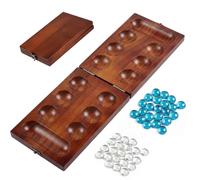 FAINCA Gioco da Tavolo Mancala con 48 Pietre Gioco di Strategia Kalaha | Gioco di Pietre in Legno Kalaha per Amici Familiari a Bambini Ragazzi Adulti Attività Genitore Figlio Incontri Gli Amici