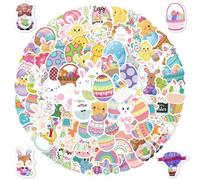 FainFun Adesivi Carini 100 Pezzi, Set Adesivi di Pasqua, Decorazioni Pasquali Adesivi, Adesivi Pasquali per Scrapbooking, Laptop, Journaling, Bottiglie d'Acqua