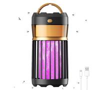 FainFun Lampada Antizanzare Elettrica Ricaricabile, 3 in 1 Lampada Antizanzare, Lampada Antizanzare Ultrasuoni per Casa, Giardino, Campeggio, Ufficio(Nero)