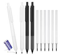 FainFun Matita Infinita Cancellabile, 4 Pezzi Infinimat Matita Eterna con 6 Mina, Nera, Penna Eterna Senza Inchiostro Riutilizzabile