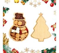 FainFun Piatto da Portata Natalizio, 2 pacchi Piatti natalizi, Vassoio Snack, Adatto per Frutta, Snack, Dessert, Piatti Natale, Vassoio da Portata (Pupazzo di neve)
