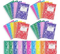 Fainne 50 Pack Mini Spiral Composition Notebooks Bulk 3.4 x 4.5 Inch Pocket Memo Pads Multicolor Marble Small Spiral Pads 50 Sheets Journal Notebook for School Classroom Students College Gifts
