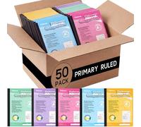 Fainne 50 Packs Primary Composition Notebook Bulk Primary Journal K-2 Grade 9 3/4 x 7 1/2 Inch Primarys Ruled Compositions Book for Kids Draw and Write School Supplies 100 Pages (Macaron Color)