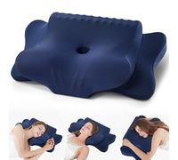FAIORD Cuscino cervicale, cuscino in memory foam, ergonomico, per chi dorme sul fianco, schiena e pancia