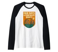 Fair Days Corn Maze Nights Camicia Vintage Ferris Farm Maglia con Maniche Raglan