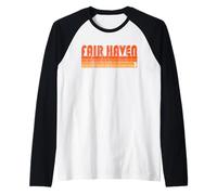 Fair Haven, New Jersey Retro anni '80 Maglia con Maniche Raglan
