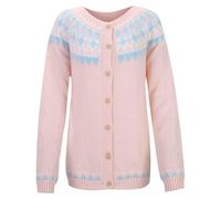 Fair Isle - Maglione lavorato a maglia per vestibilità morbida e ampia, con cerniera a quarto di lunghezza, misto alpaca, strato corto, lavoro, ufficio, maternità, inverno, morbido, elasticizzato