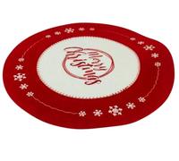 Fair Shop Pack 4 Sottopiatti Natalizi in Feltro Buone Feste Decorazioni Tavola 30 cm Addobbi Natale Rosso
