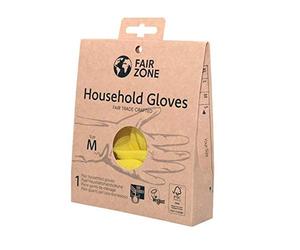 FAIR SQUARED Guanti da casa in Lattice 100% Naturale FSC - Coppia, Taglia M, Nero, Medio