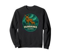 Fairbanks Alaska Alce Mucca e Vitello Animali del Nord Felpa