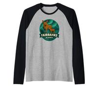 Fairbanks Alaska Alce Mucca e Vitello Animali del Nord Maglia con Maniche Raglan