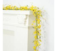 Fairblo Ghirlanda di fiori artificiale forsizia fiore 1,5 m giallo primavera estate ghirlanda di fiori selvatici ghirlanda floreale vite per la casa caminetto centrotavola tavolo fattoria giardino