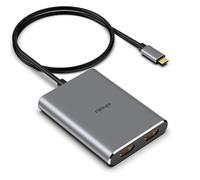 Fairikabe Adattatore da USB C a doppio HDMI per 2 monitor, estendere display per MacBook, splitter per doppio monitor display esteso, adattatore MST per MacBook Pro Air M1 M2 MacOS e Windows